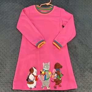 Pink long sleeved girls dress